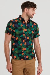 Hawaiian Short Sleeve Mens Shirt  Orange