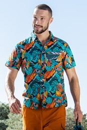 Hawaiian Short Sleeve Mens Shirt  Turquoise