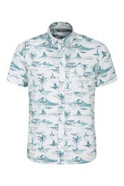 Hawaiian Short Sleeve Mens Shirt  White