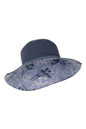 Reversible Printed Womens Brim Hat Navy