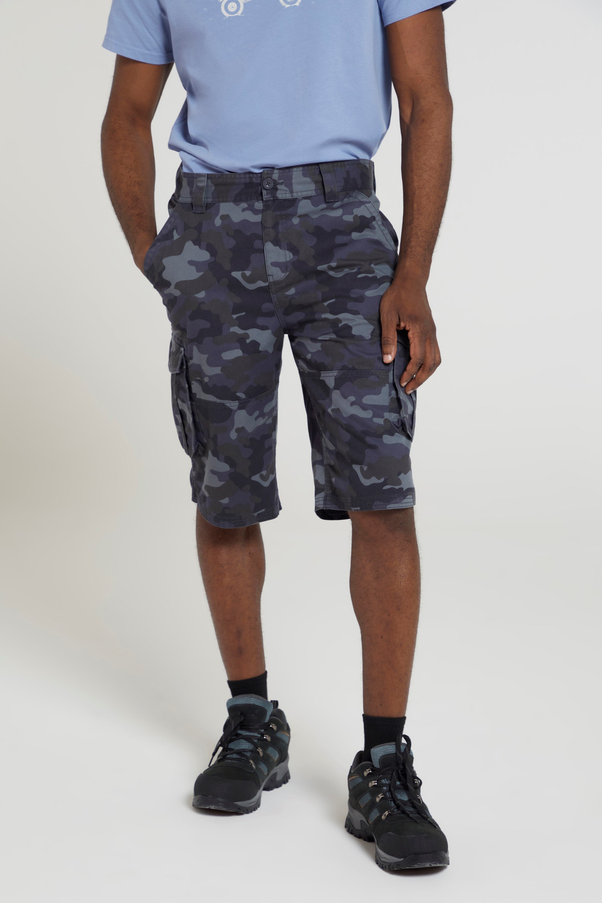 Mountain Warehouse Mens Camo Cargo Shorts - Blue | Size W28