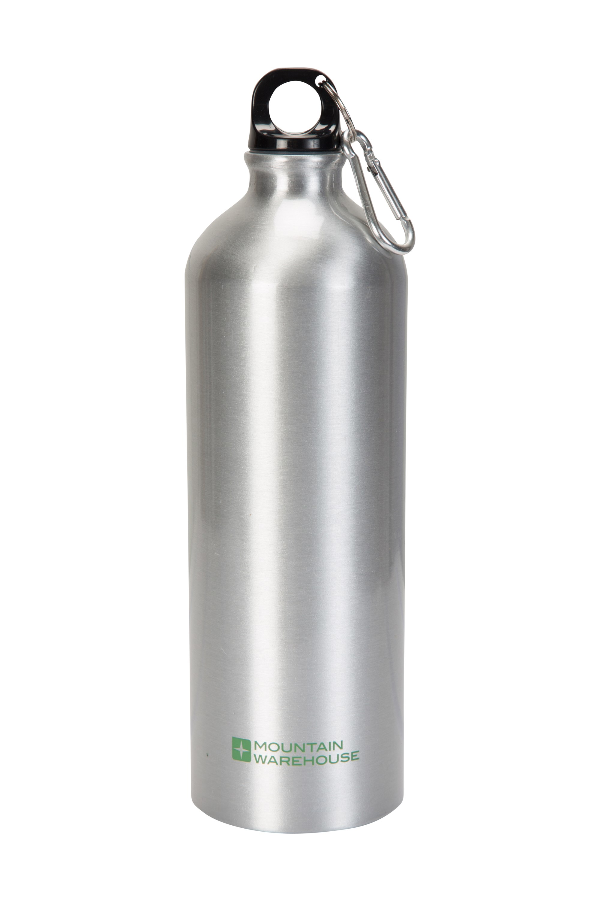 Mountain Warehouse 1L Metallic Bottle with Karabiner Metallic Finish Water Bottle