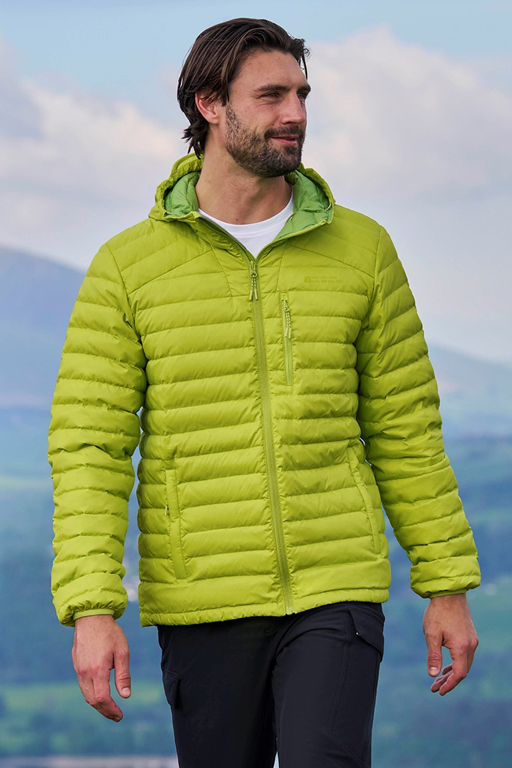 Mountain Warehouse Mens Down Padded Jacket Water Resistant Hooded Winter Coat
