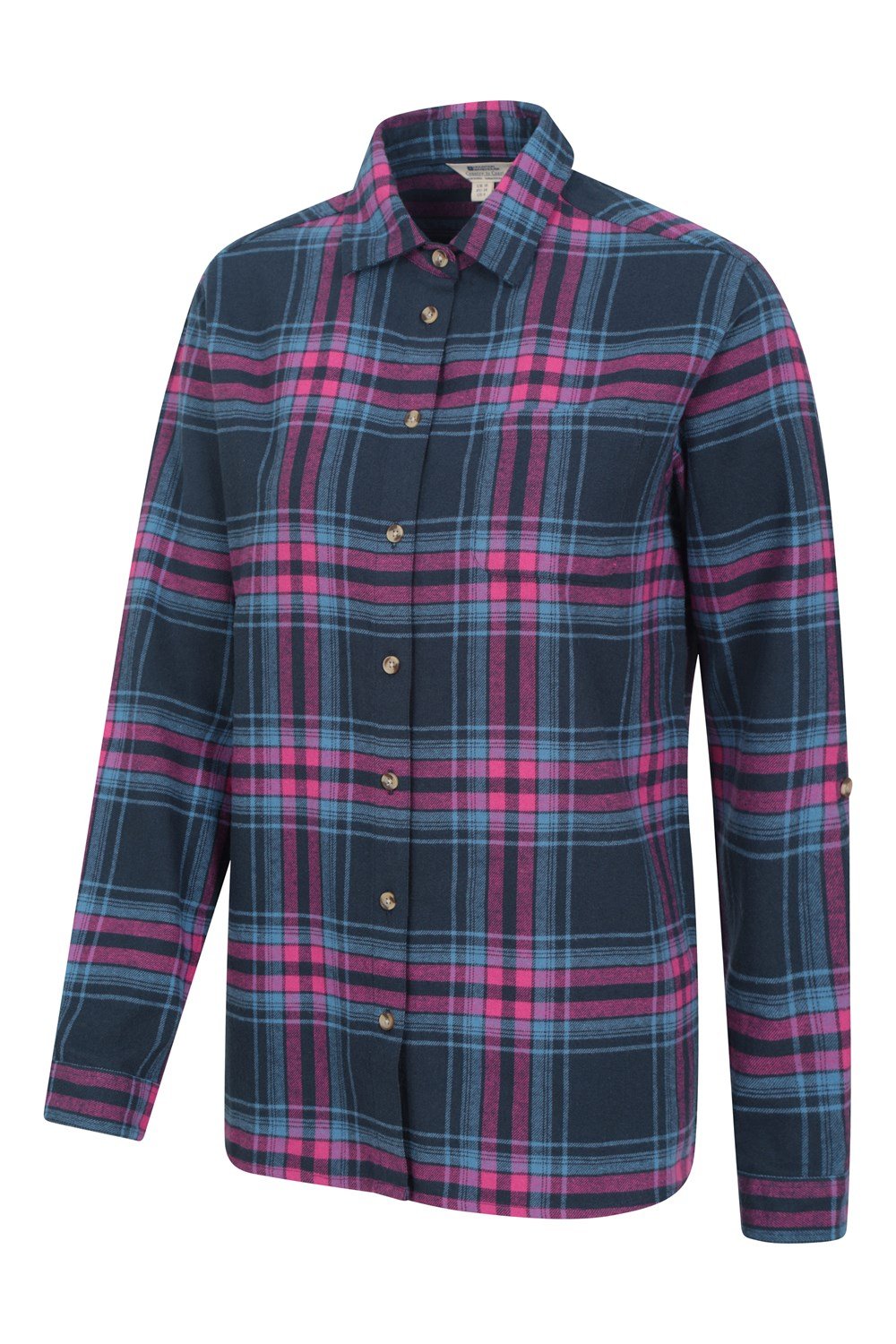 Mountain Warehouse Womens Balsam Brushed Long Line Flannel Shirt Ladies Blouse - Picture 20 of 101