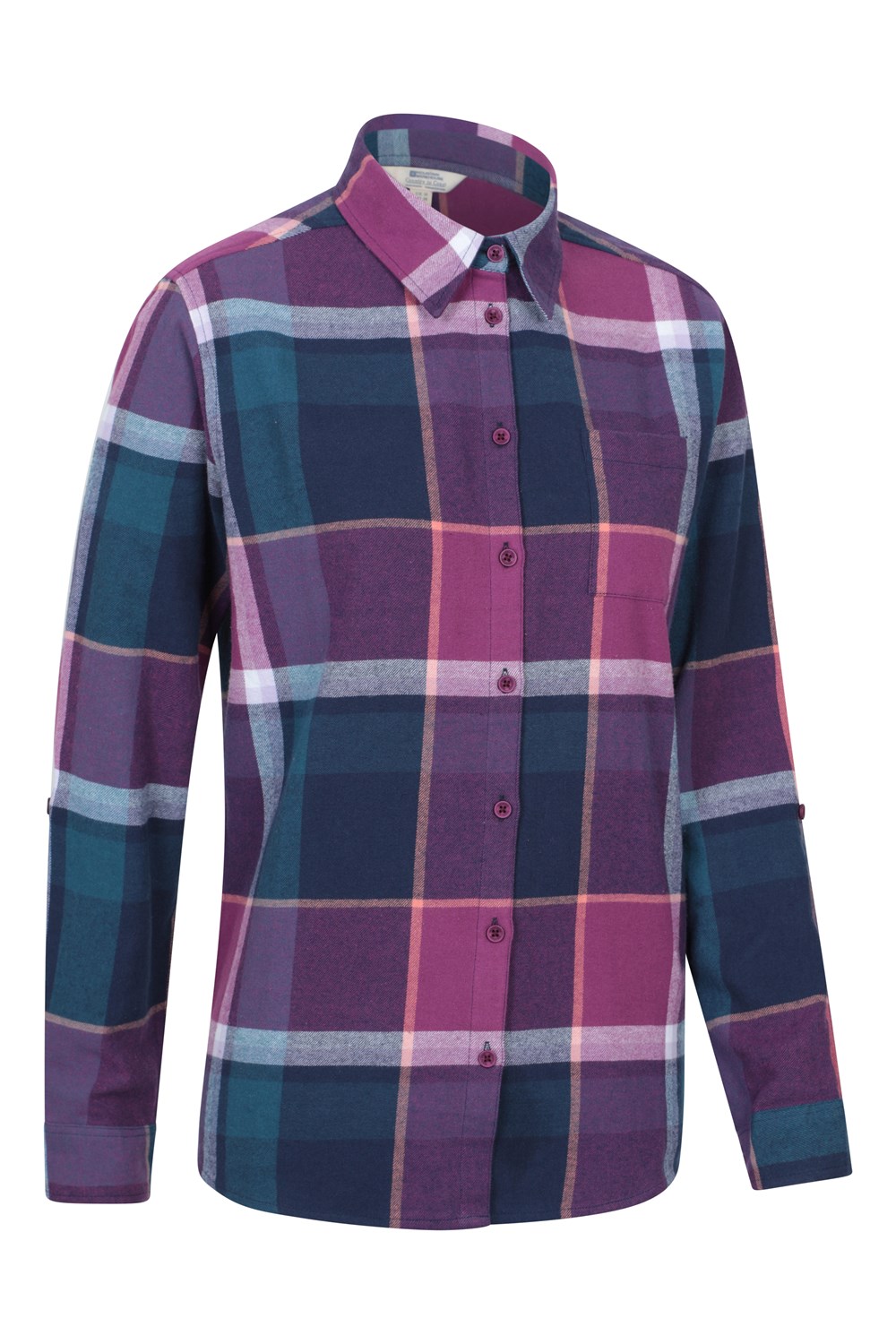 Mountain Warehouse Womens Balsam Brushed Long Line Flannel Shirt Ladies Blouse - Picture 67 of 101