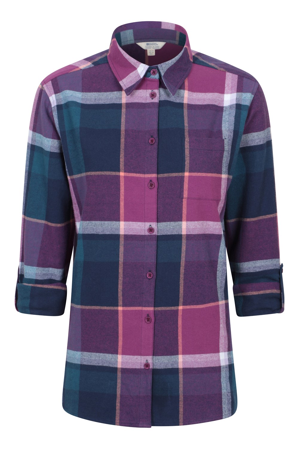 Mountain Warehouse Womens Balsam Brushed Long Line Flannel Shirt Ladies Blouse - Picture 72 of 101