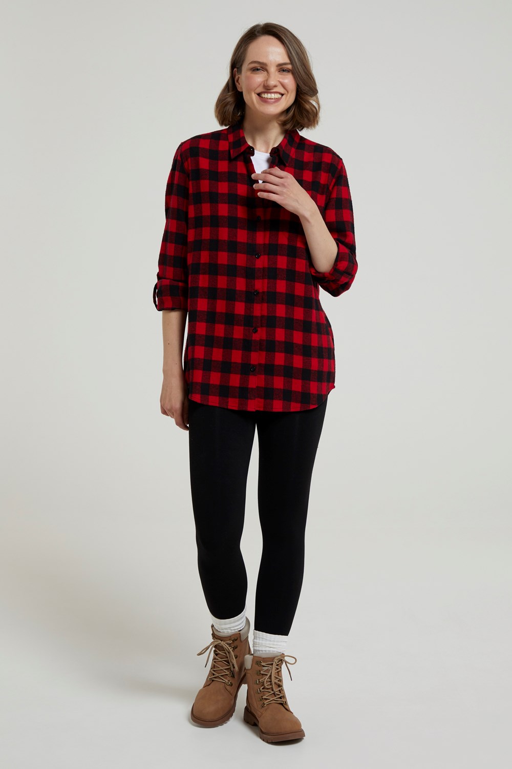 Mountain Warehouse Womens Balsam Brushed Long Line Flannel Shirt Ladies Blouse - Picture 76 of 101