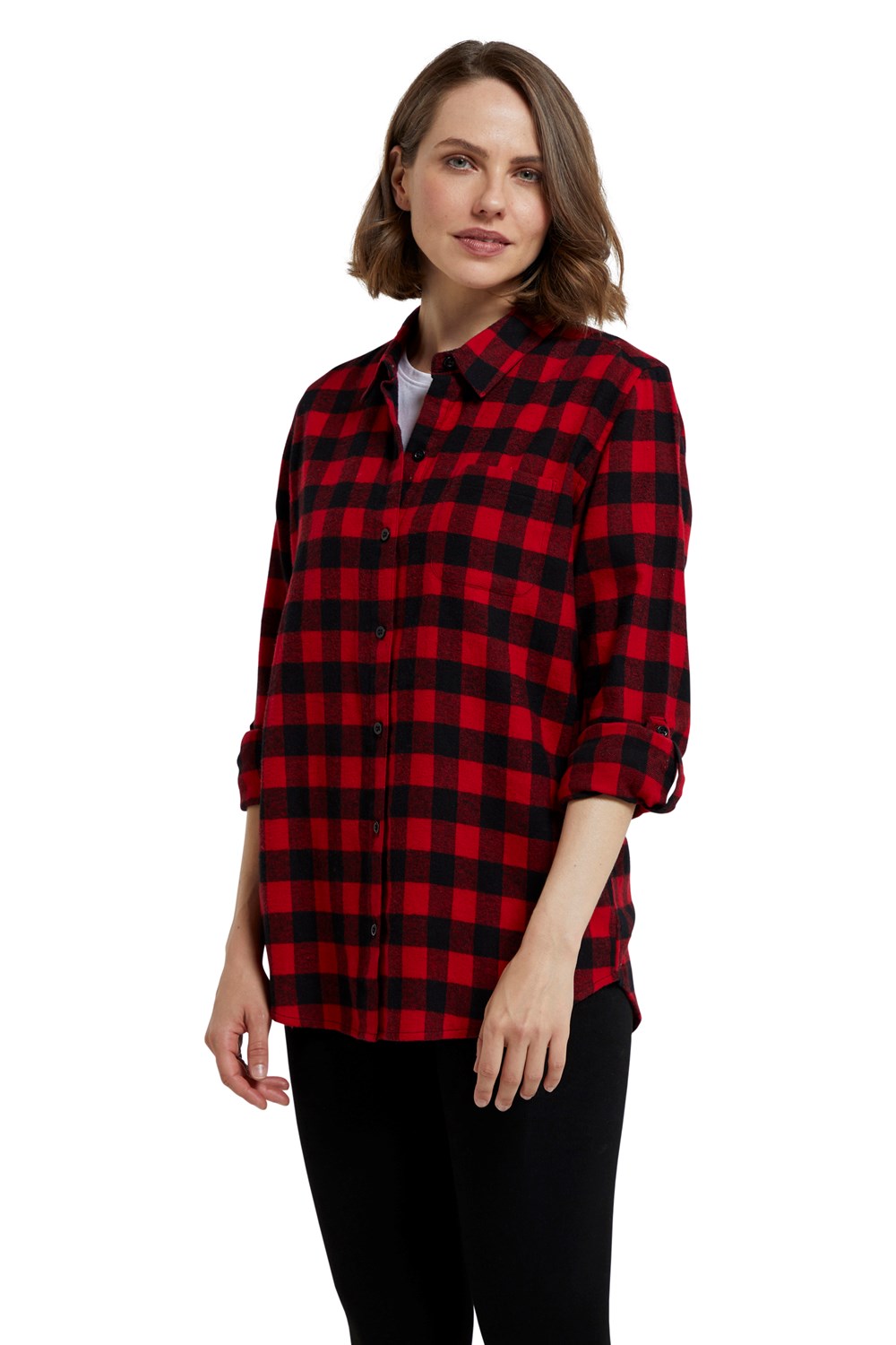 Mountain Warehouse Womens Balsam Brushed Long Line Flannel Shirt Ladies Blouse - Picture 84 of 101
