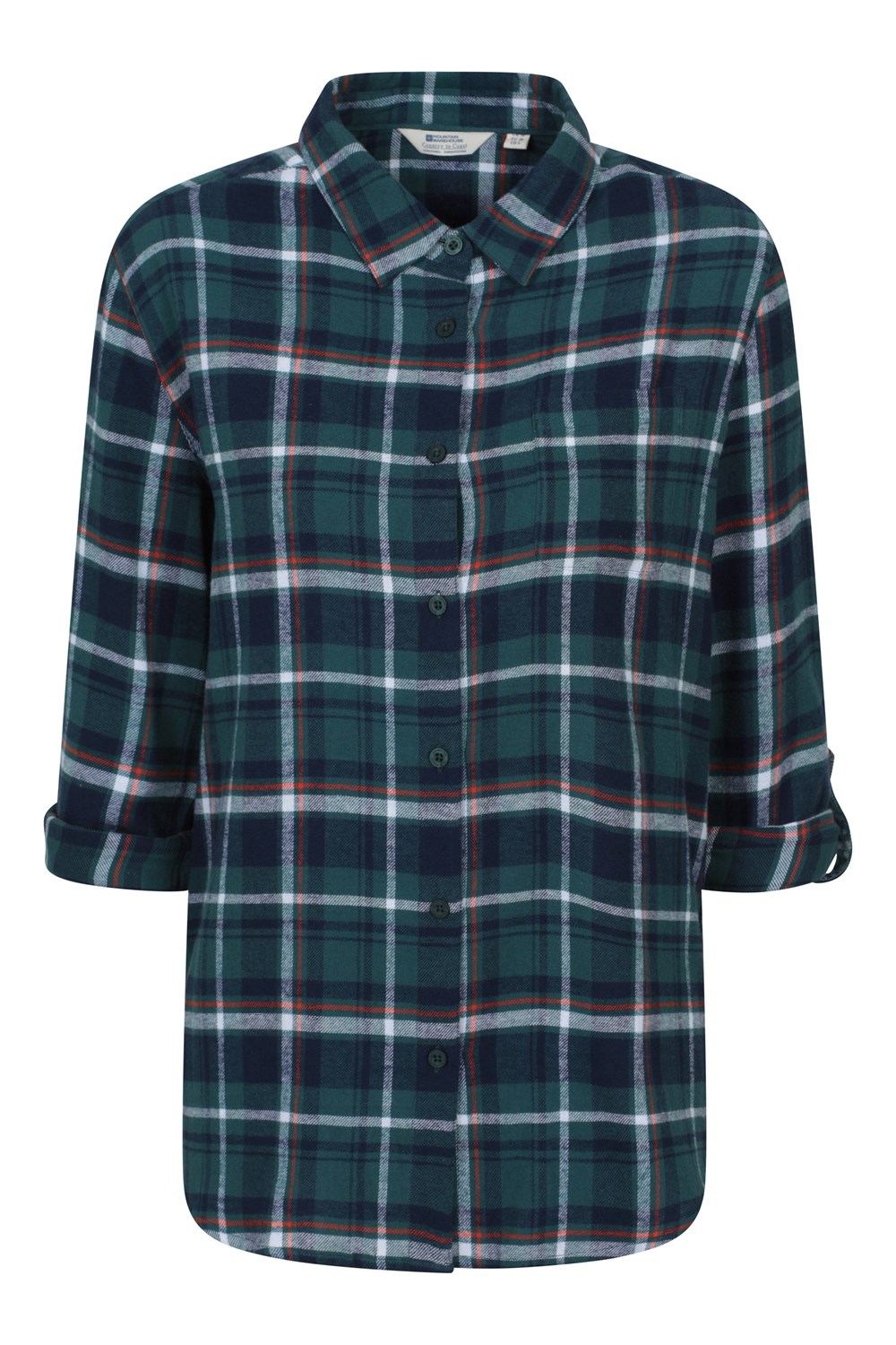 Mountain Warehouse Womens Balsam Brushed Long Line Flannel Shirt Ladies Blouse - Picture 100 of 101