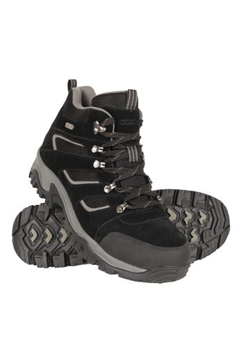 Voyage Mens Waterproof Walking Mid-Boots Jet Black