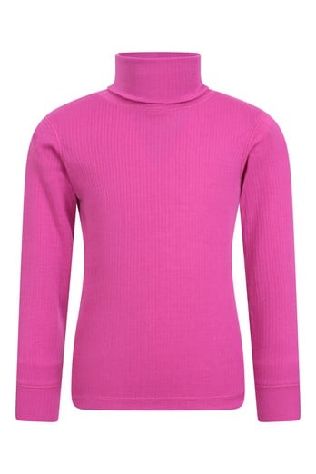 Talus Kids Turtle Neck Top Bright Pink