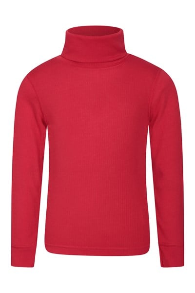 Talus Kids Roll Neck Top - Red