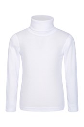 Talus Kids Roll Neck Top White