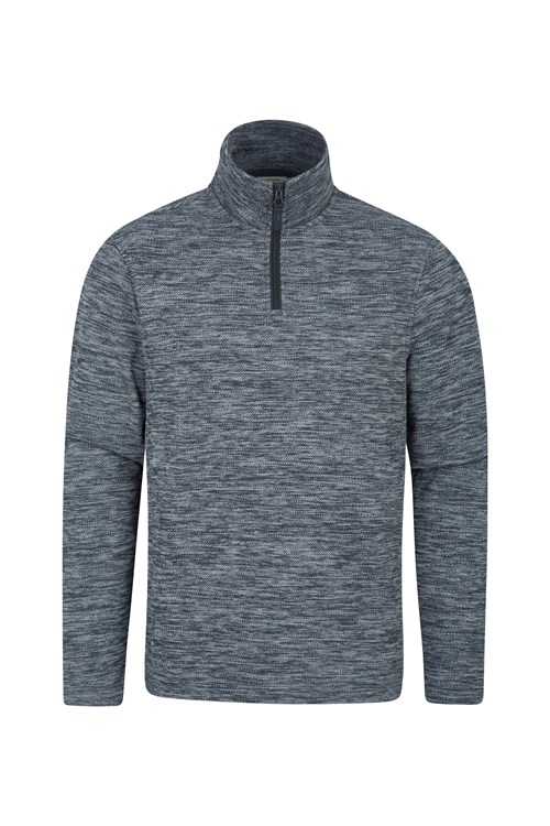 Mountain Warehouse Mens Full Zip Textured Micro Fleece Jacket Breathable Fabric