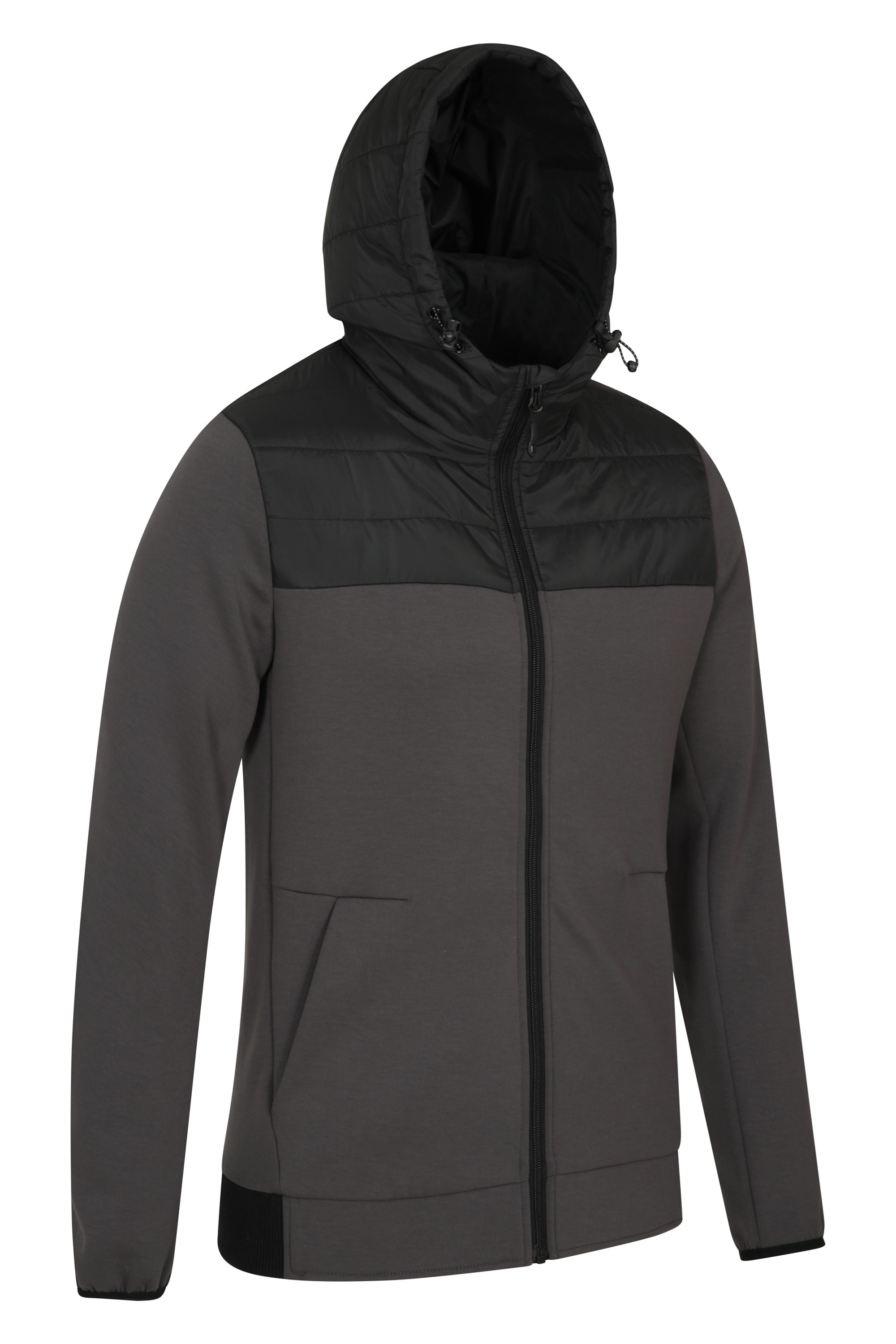 Mountain Warehouse Ascent Mens Padded Hoodie Microfibre Zip Pockets DWR 