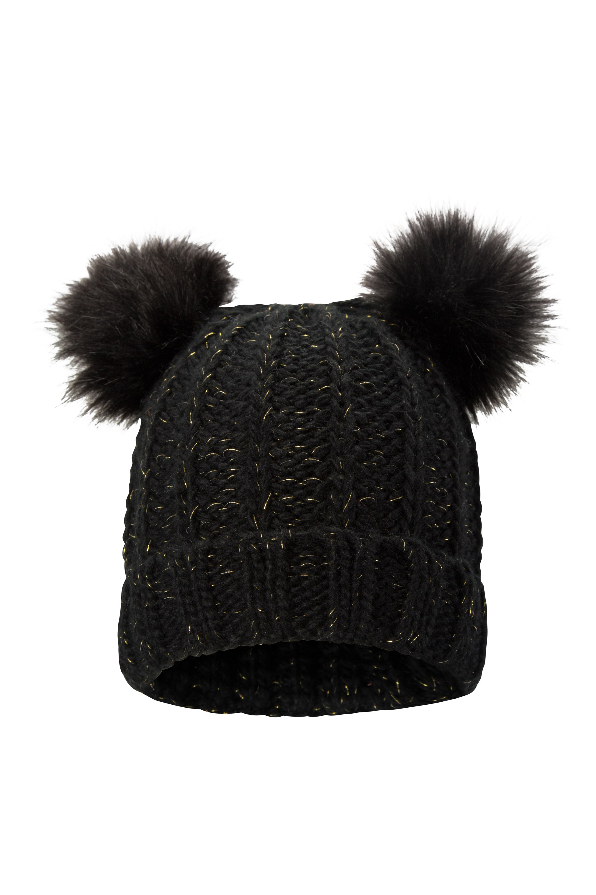 womens black pom pom hat