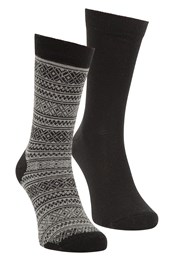 Patterned Merino Socks Charcoal