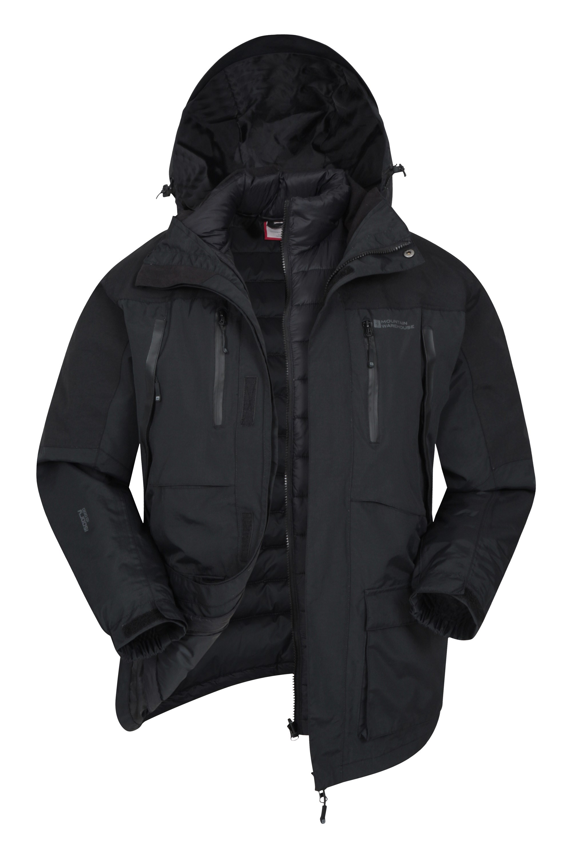 Mountain Warehouse Correspondent Mens Down Padded 3 In 1 Jacket Black