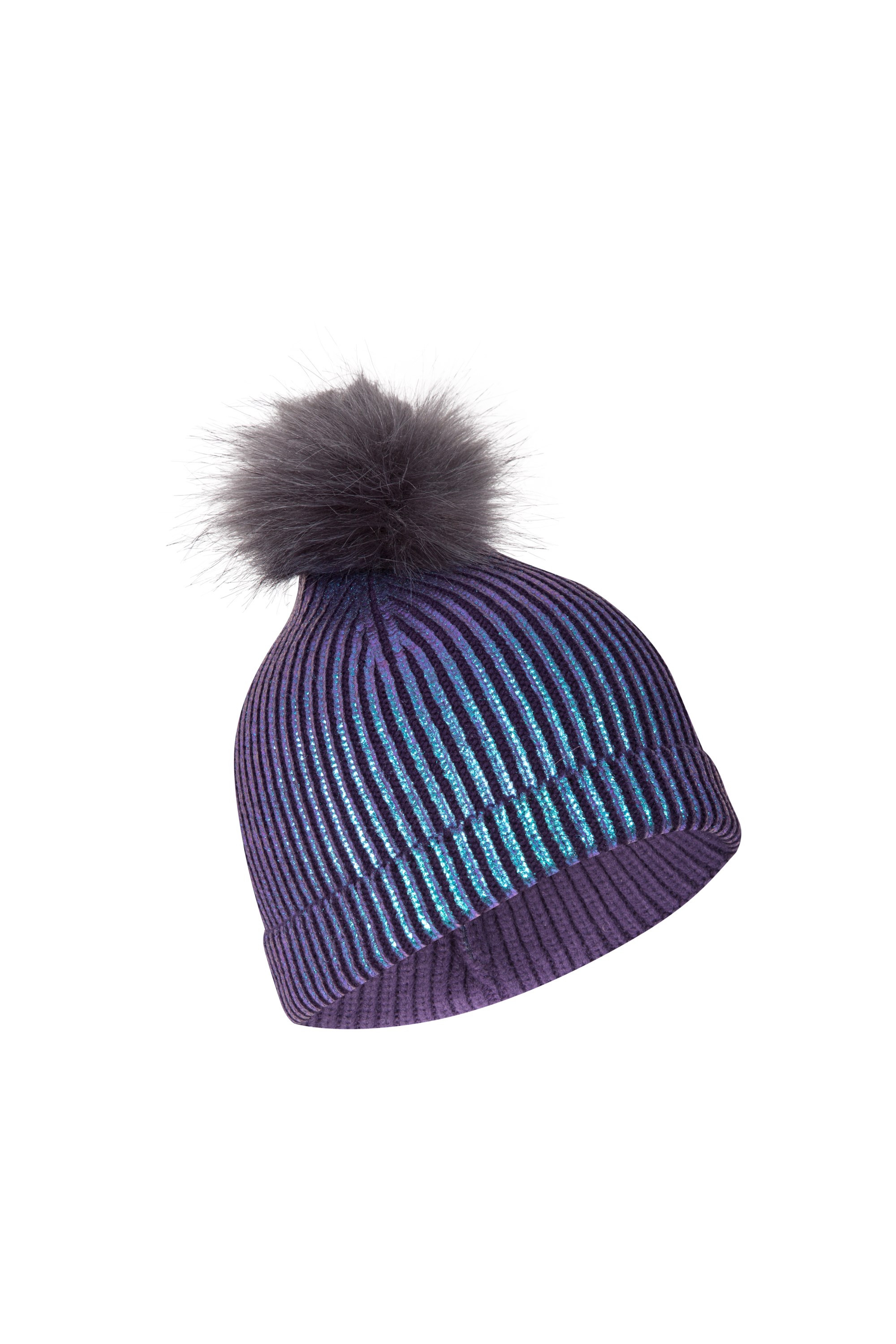 Warm Winter Hat Mountain Warehouse Metallic Kids Pom Pom Beanie