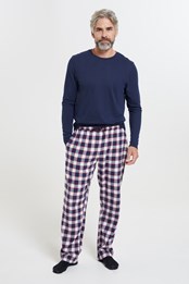 Conjunto Pijama franela Hombres Azul Oscuro