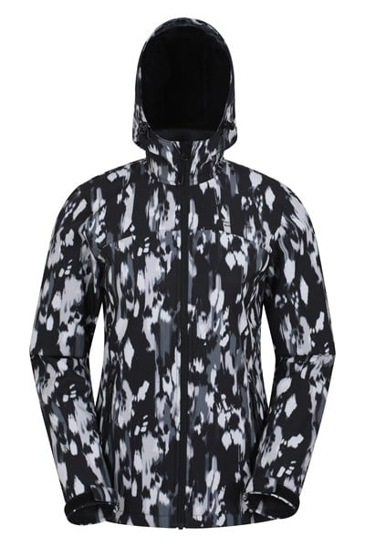 Exodus Womens Printed Water Resistant Softshell - Charcoal