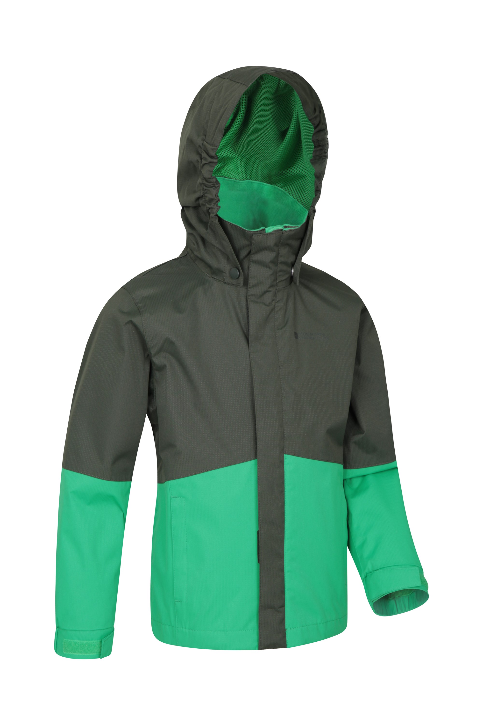 Mountain Warehouse Meteor Kids Waterproof Rain Jacket Hiking Best for Sports Cosy Coat Gym Outdoors Breathable Adjustable Cuffs Camping
