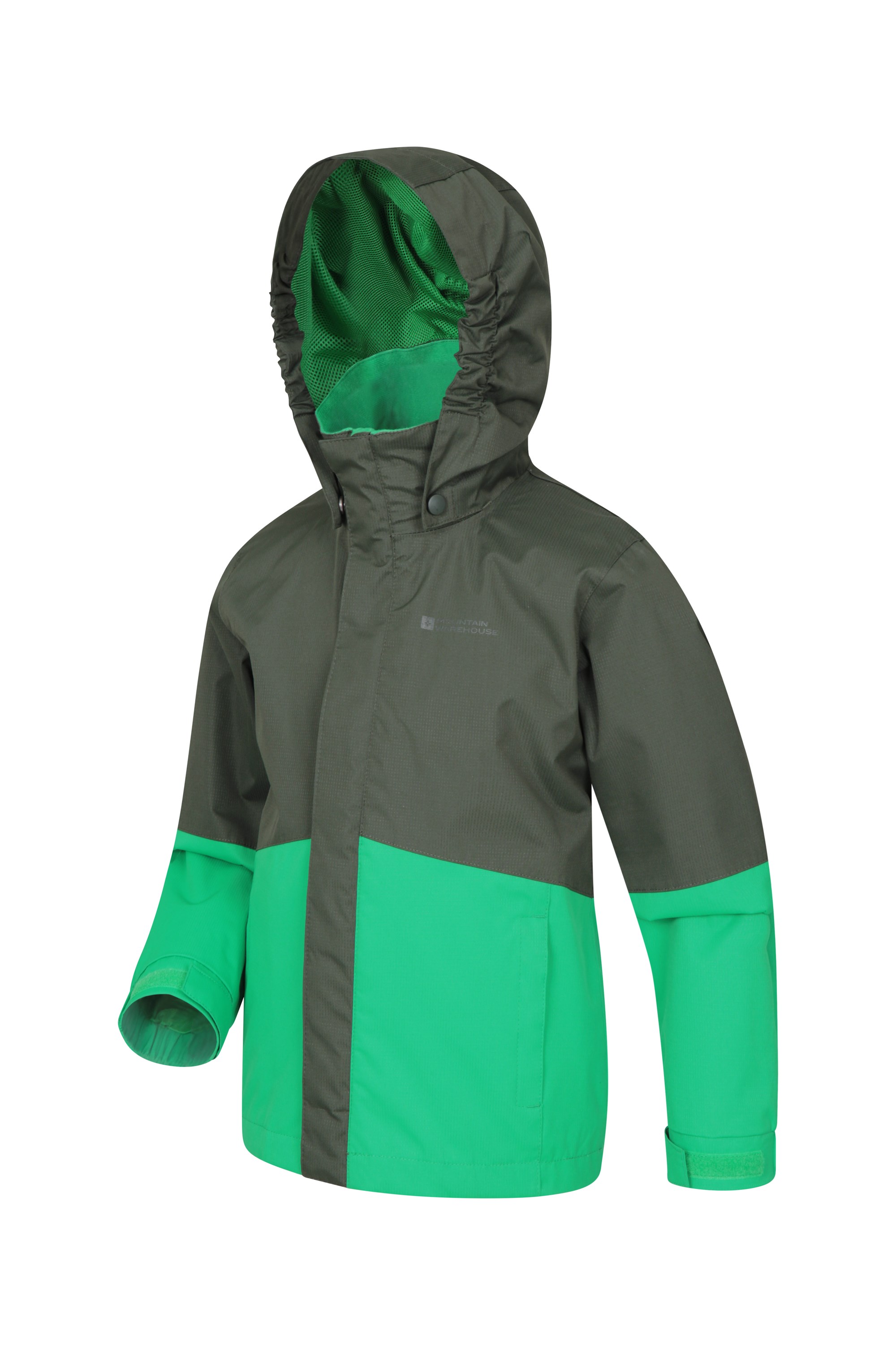 Mountain Warehouse Meteor Kids Waterproof Rain Jacket Hiking Best for Sports Cosy Coat Gym Outdoors Breathable Adjustable Cuffs Camping