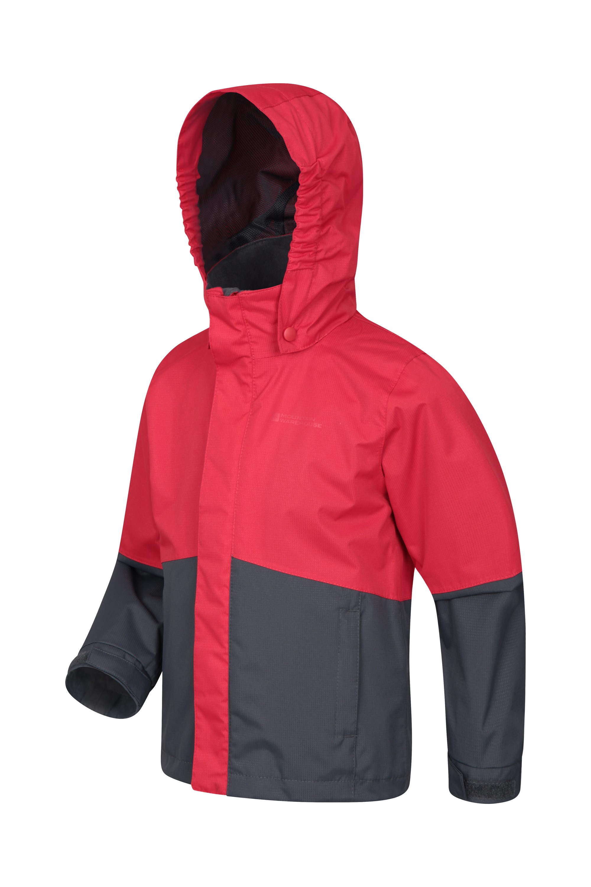 Mountain Warehouse Meteor Kids Waterproof Rain Jacket Hiking Best for Sports Cosy Coat Gym Outdoors Breathable Adjustable Cuffs Camping