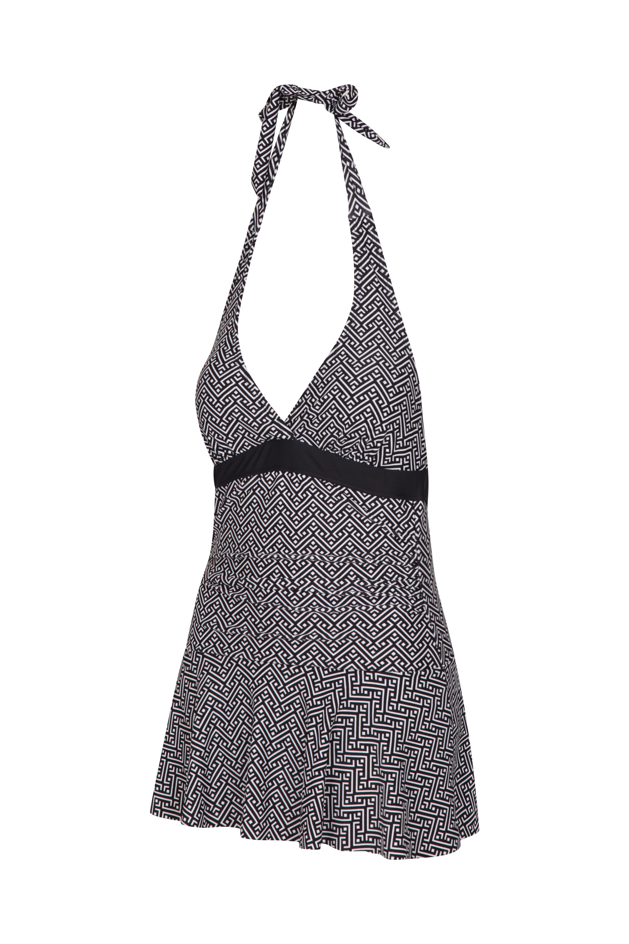 halter neck skirted swimsuit