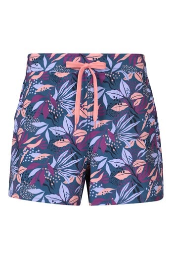 Patterned Womens Stretch Boardshorts - Short Purple