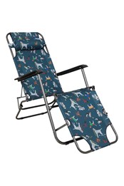 Sunlounger Folding Chair - Patterned Navy