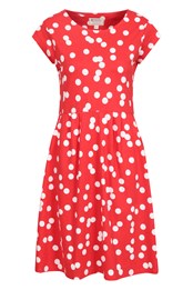 Sorrento — sukienka z kieszeniami damska z krótkim rękawem Czerwony