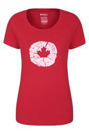 Canada Thumb Printed Womens Tee Red