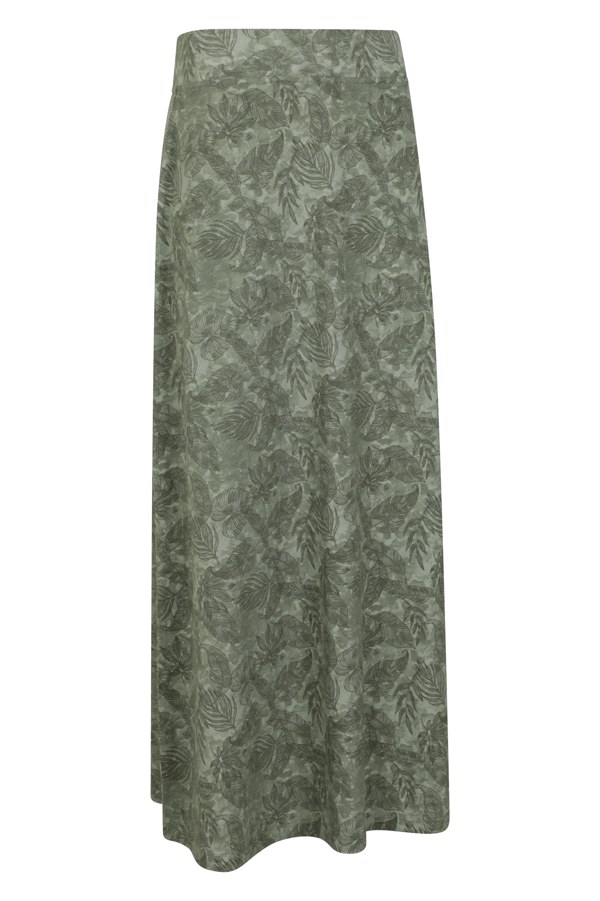 Green Floral Print, Womens Jersey A Line Skirt