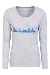 Camiseta London Skyline Mujer Gris
