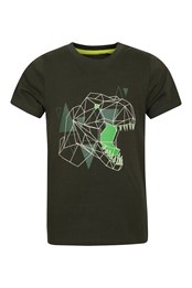 Glow In The Dark Dino Kids T-Shirt Khaki