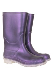 Plain Kids Rain Boots Purple