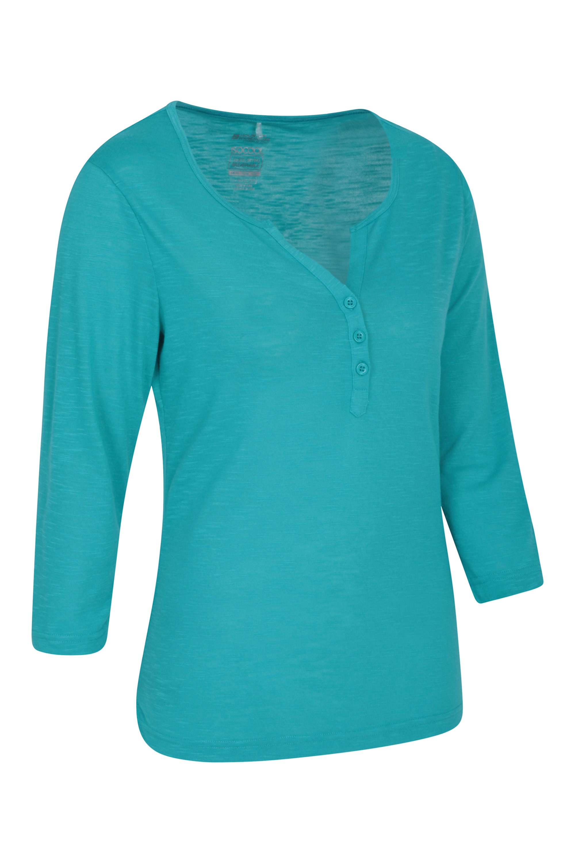 maglia con bottoni e manica a ¾ da donna Mountain Warehouse Paphos leggera con protezione dai raggi UV alla moda traspirante ad asciugatura rapida 