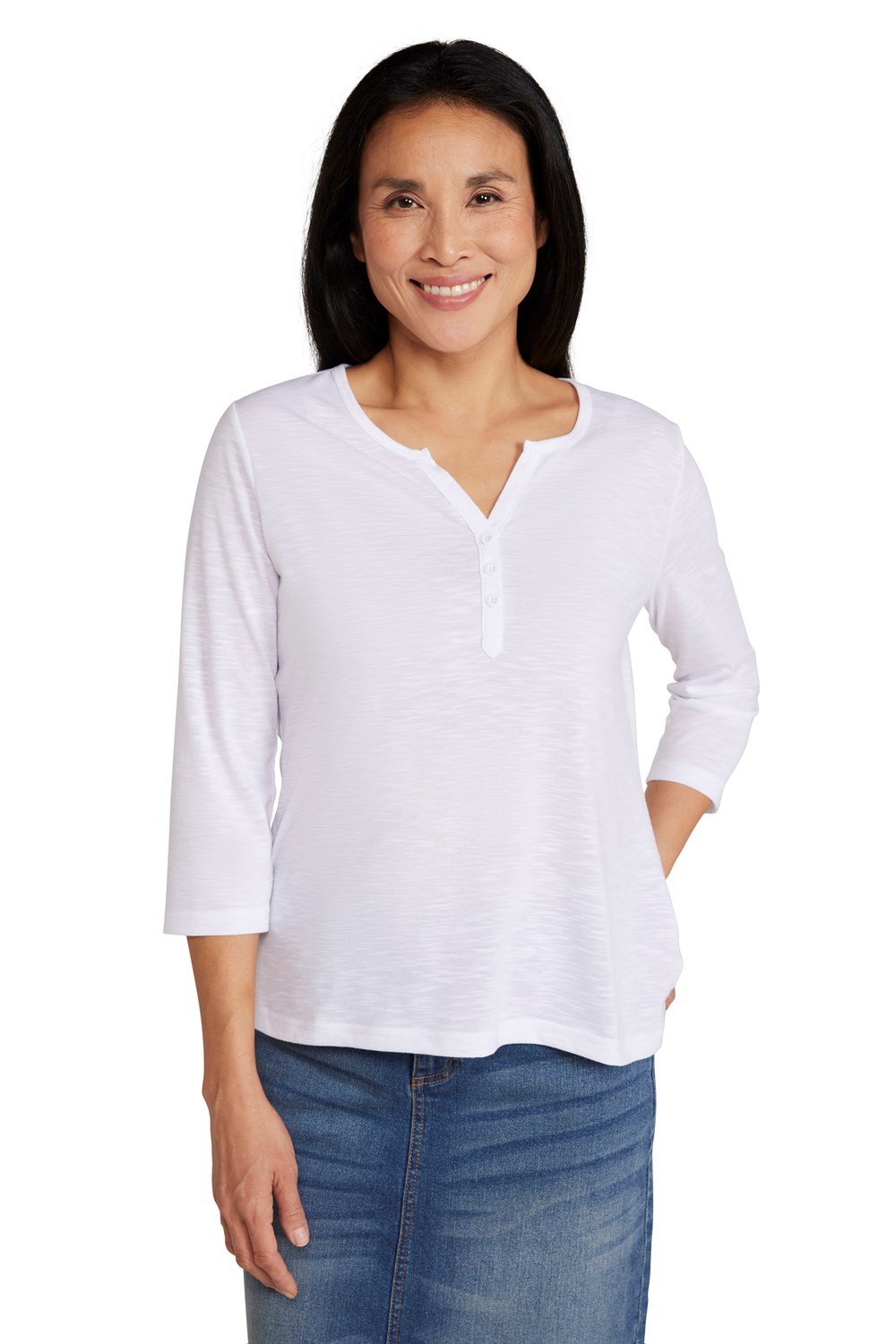 Mountain Warehouse Paphos Ladies Top UV Protect Breathable ¾ Sleeve Button Top - Picture 66 of 66