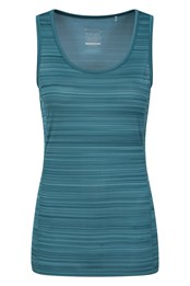 Endurance Striped Womens Vest Aqua
