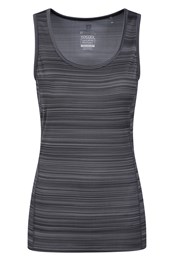 Endurance Striped Womens Vest Dark Grey