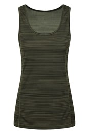 Endurance Striped Womens Vest Dark Khaki