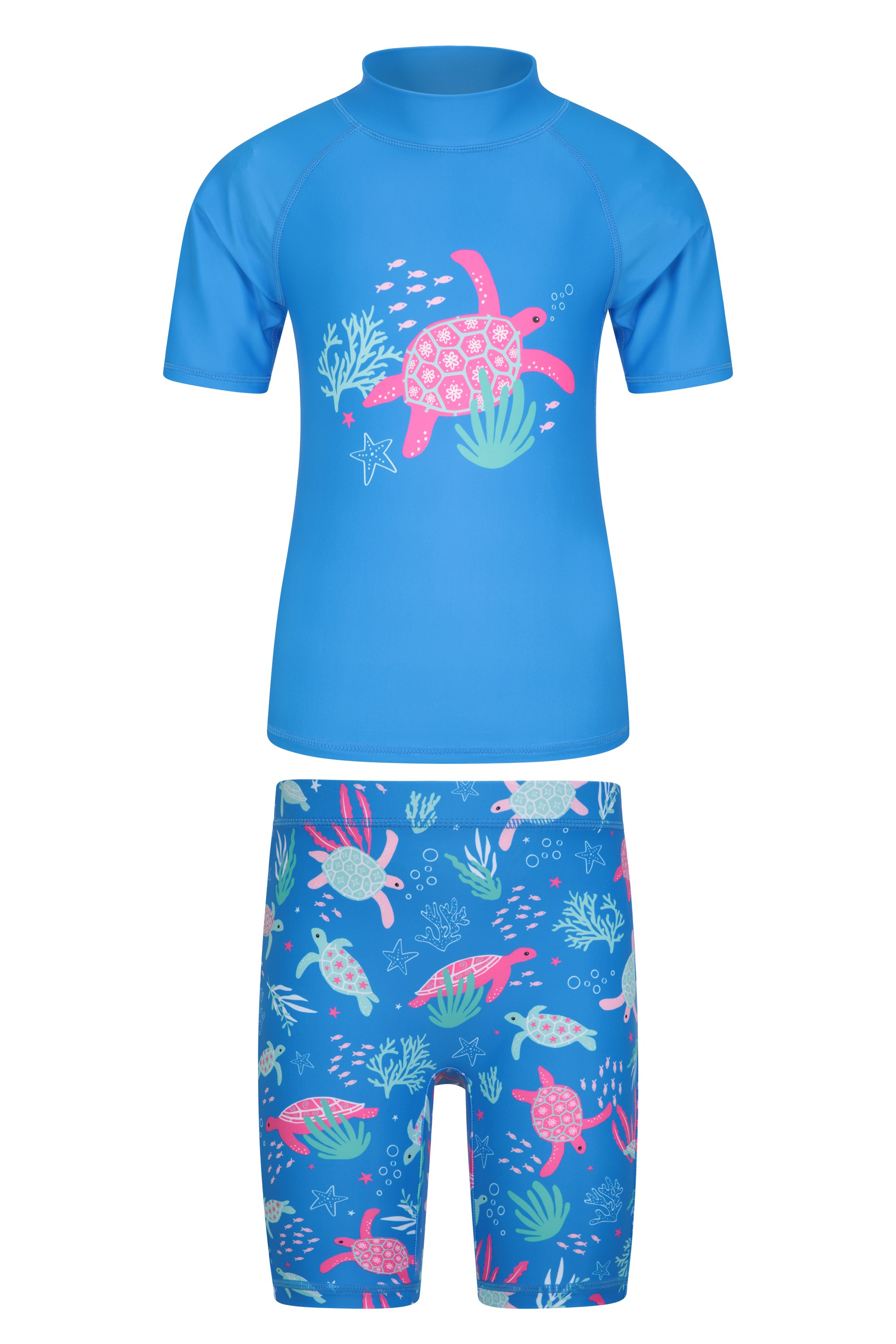 Mountain Warehouse Kids Printed Rash Guard & Shorts UPF50 Swimwear