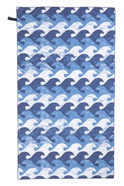 Printed Microfibre Towel - Giant - 150 x 85cm Dark Blue