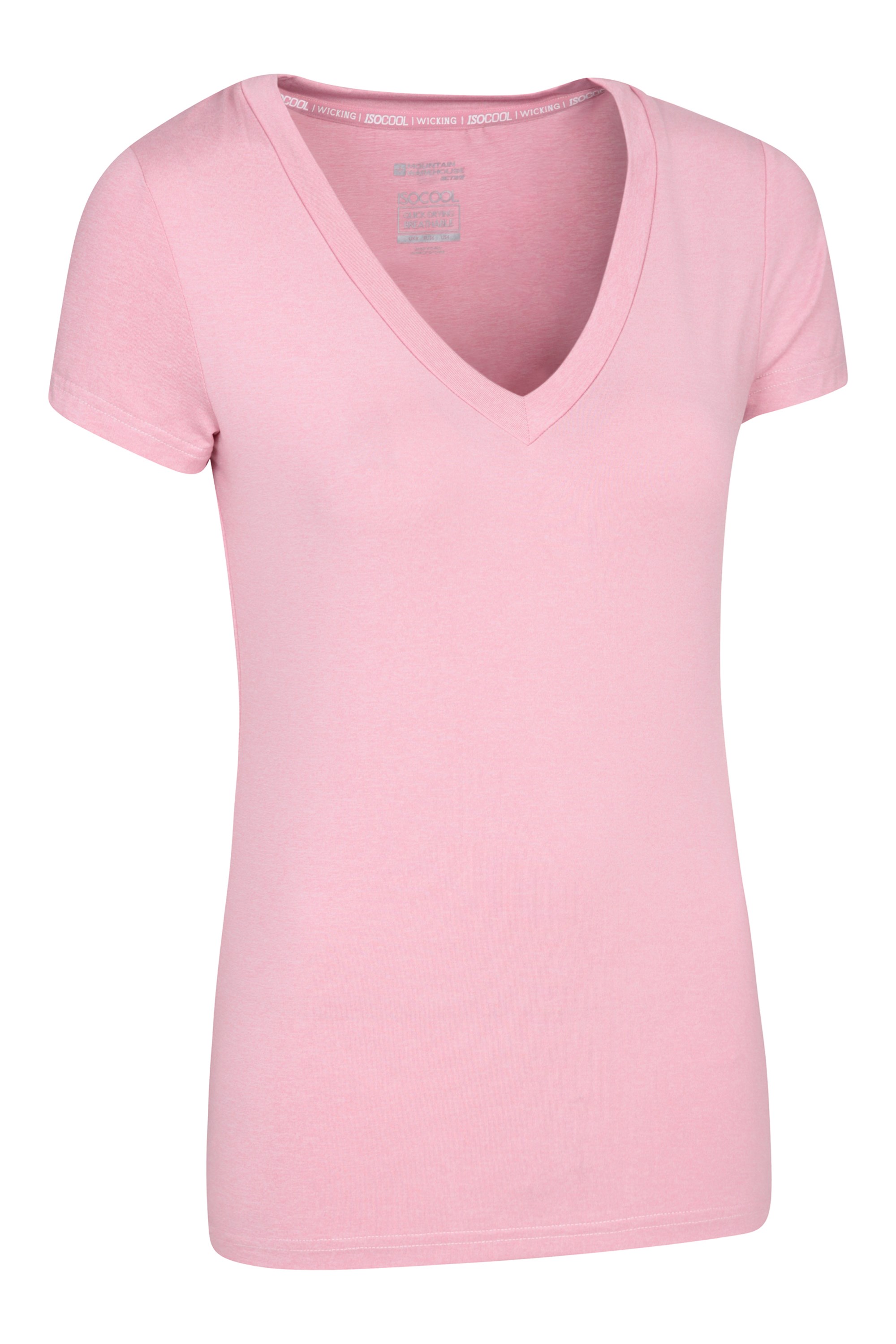 O'Connell's Women's 3/4 Sleeve Travel V-Neck T-Shirt - Hot Pink