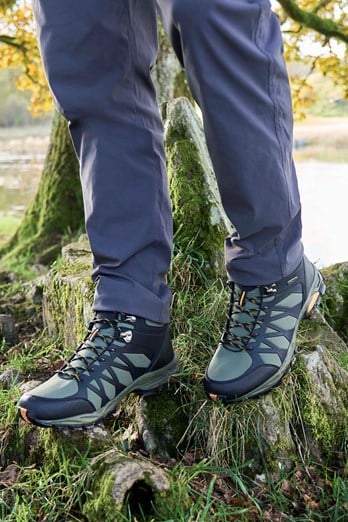 Trekker II Mens Softshell Waterproof Hiking Boots Khaki