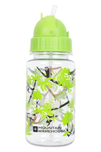 BPA Free Printed Flip Lid Kids Water Bottle - 350ml Green