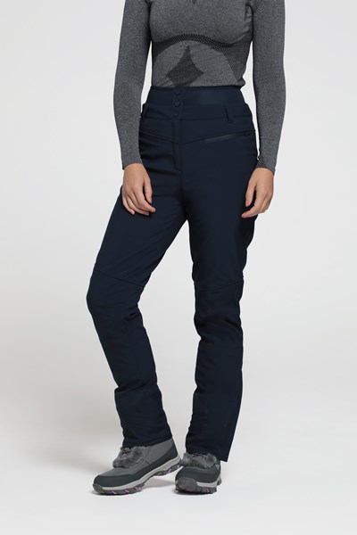 Avalanche Womens High-Waisted Slim Fit Ski Pants - Navy