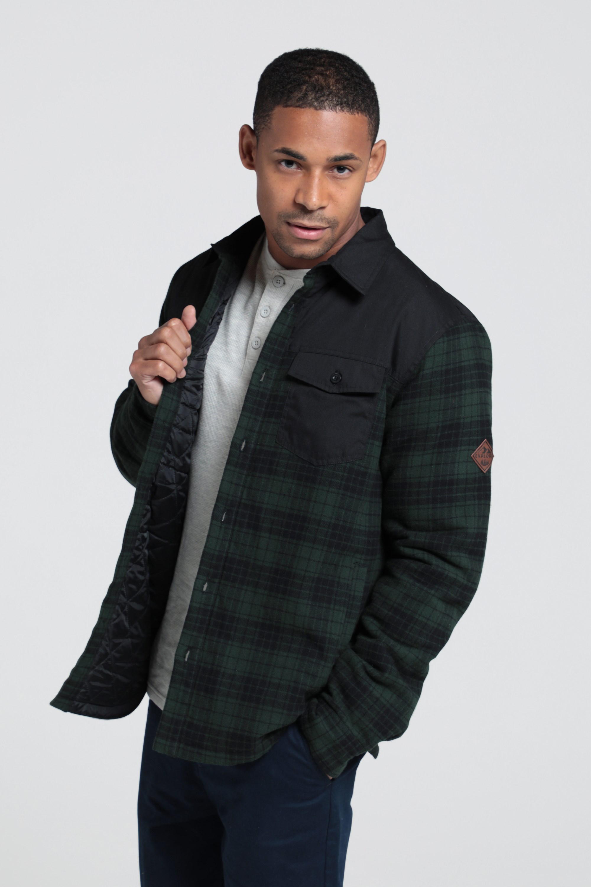 Flannel Padded Mens Shacket | Mountain Warehouse GB