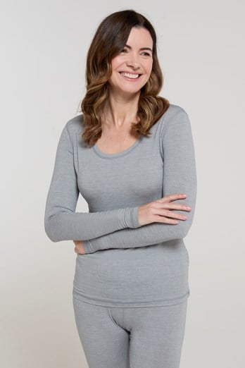 Keep The Heat Womens Thermal Top Light Grey